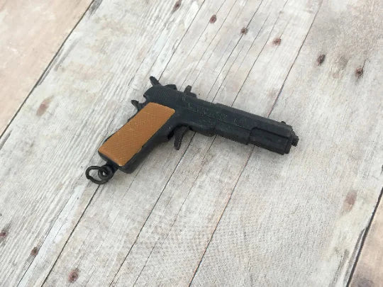 Vintage 1911 Pistol Pendant Working Cap Gun Antique Working Pendant Iron Charm