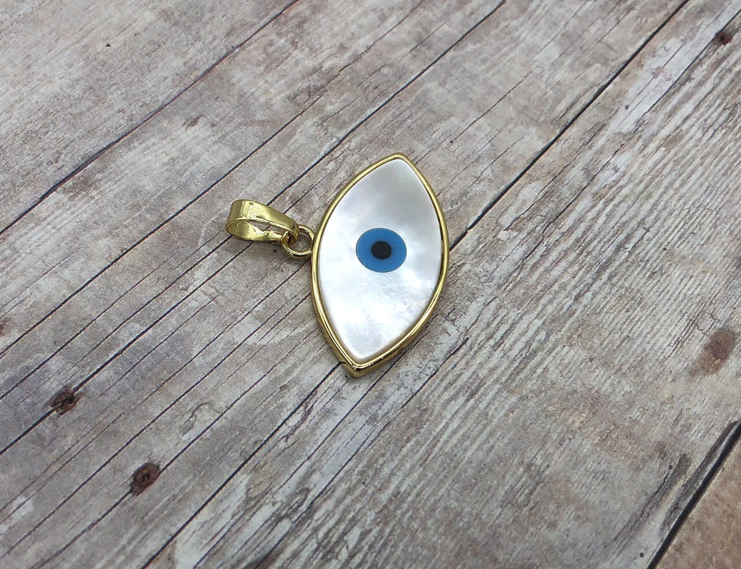 Eye Pendant Spiritual Healing Gold Eye Shell Charm