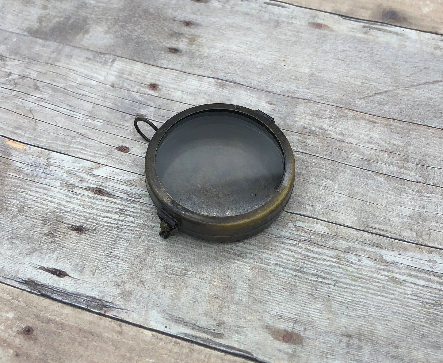 Round Glass Window Shadow Box Hinged Door Locket Box Pendant Apothecary Charm