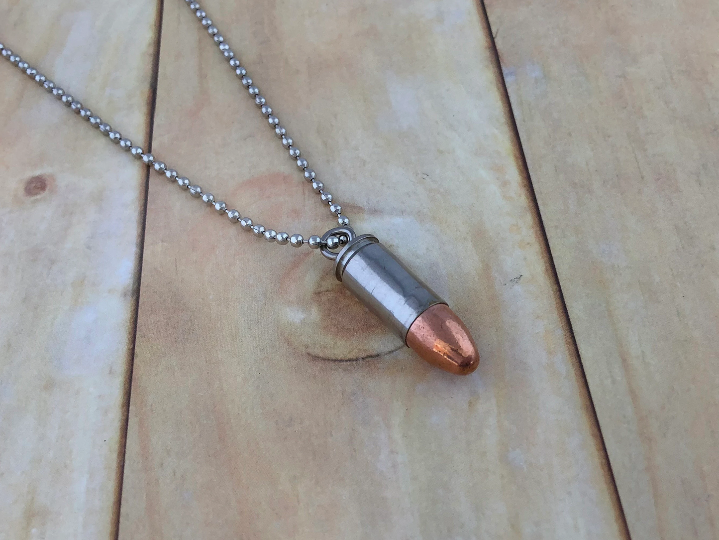 Recycled 9mm Bullet Pendant Necklace Recycled Brass Or Nickel Bullet Shell Casing Hanging Necklace Bronze or Silver Chain Bullet Pendant Jewelry