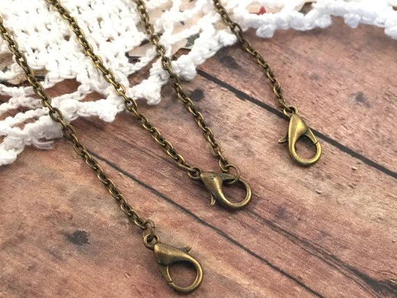 3 Ready Made Antique Bronze Necklace Chains