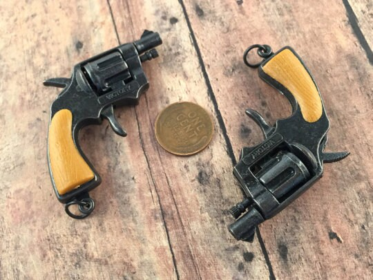 Vintage Snub Nose Revolver Cap Gun Pendant