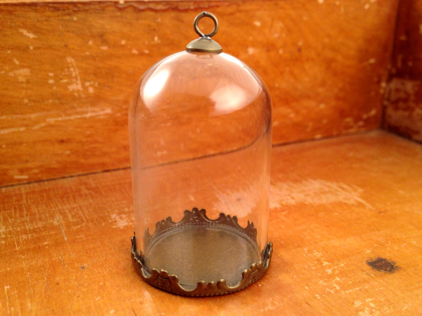 Clear Large Dome Cloche Glass Bottle Pendant DIY Antique Bronze Base and Top Terrarium Bottle Charm Apothecary Bottle Jewelry Supplies