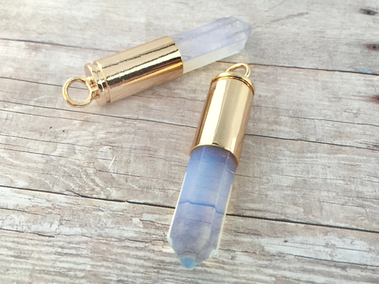 Crystal Opal Bullet Pendant Charm