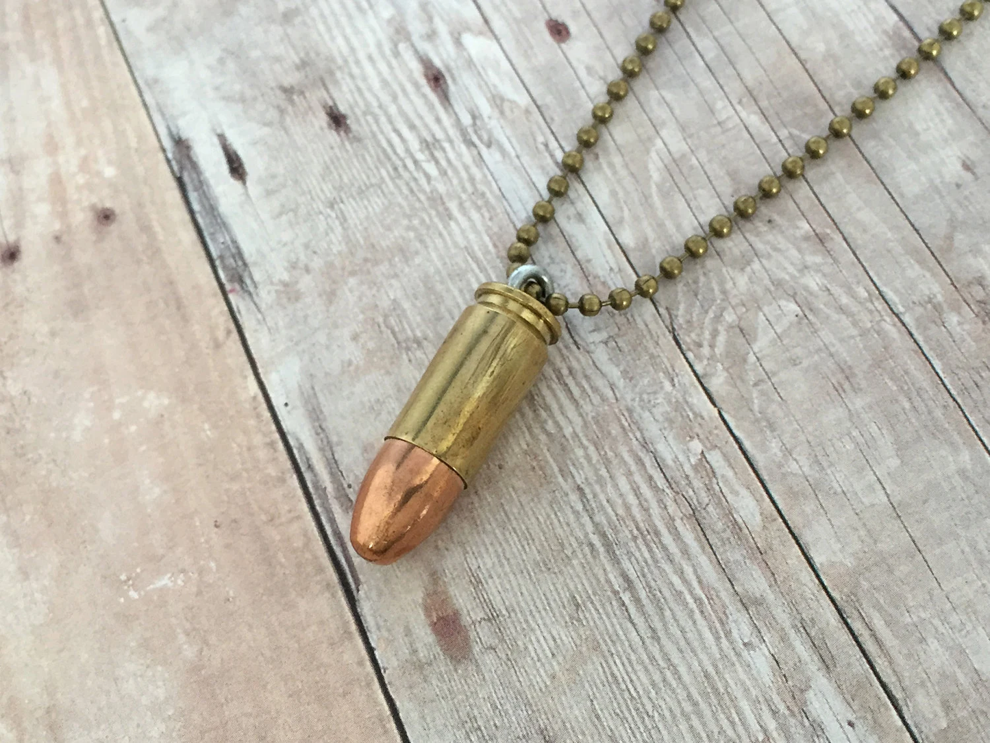 Recycled 9mm Bullet Pendant Necklace Recycled Brass Or Nickel Bullet Shell Casing Hanging Necklace Bronze or Silver Chain Bullet Pendant Jewelry