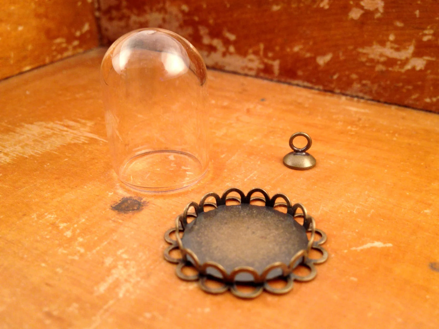 Small Glass Globe Cloche Dome Jewelry Making Kit