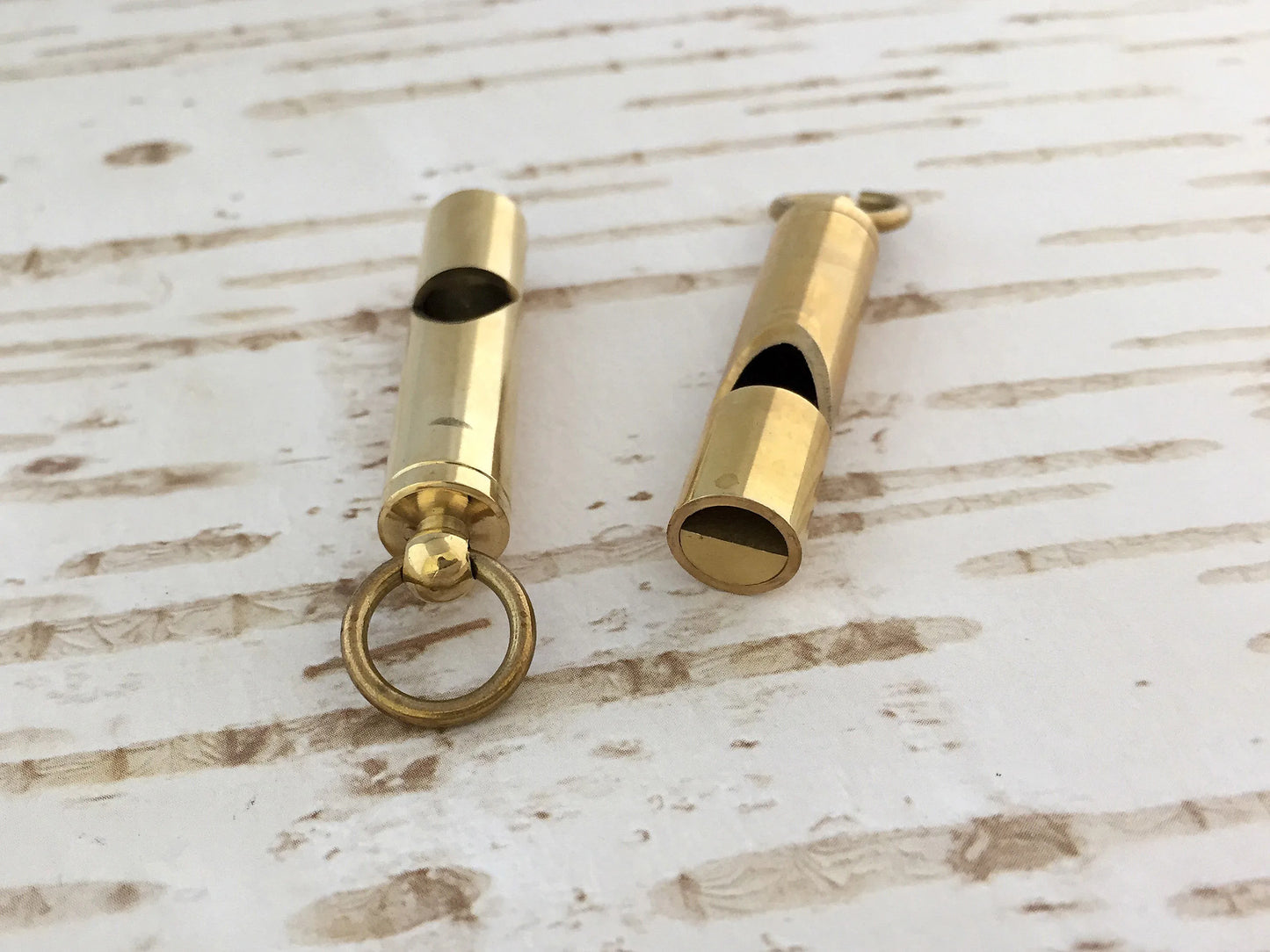 Miniature Brass Whistle Pendant Charm