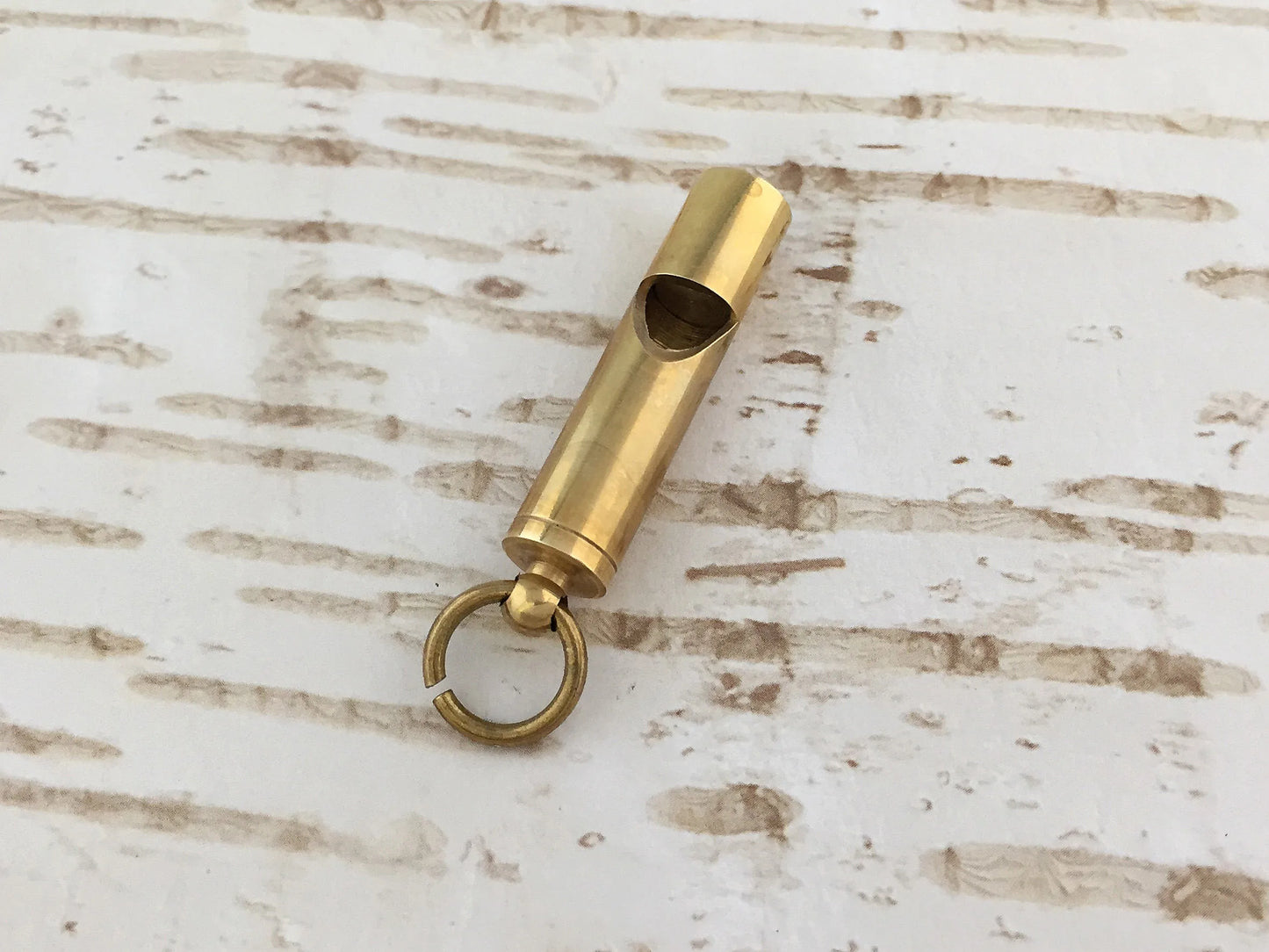 Miniature Brass Whistle Pendant Charm